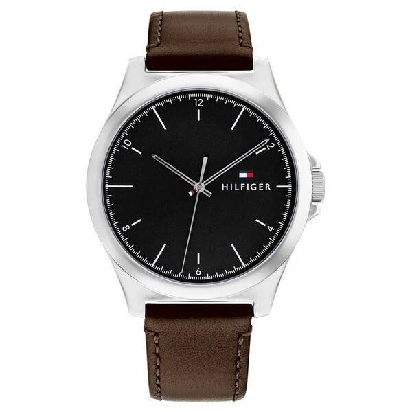 Tommy Hilfiger Quartz Analog Black Leather Strap for Men ntth1710601