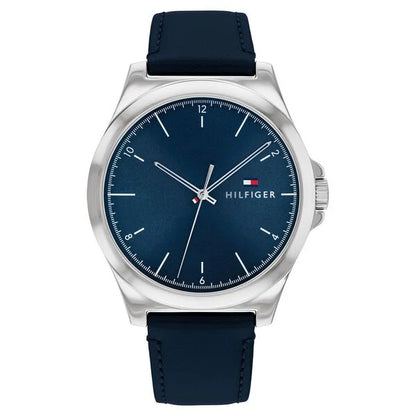 Tommy Hilfiger Analog Blue Dial Blue Color Leather Strap Watch For Men th1710666w