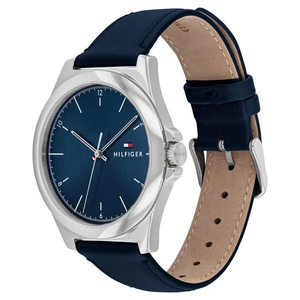 Tommy Hilfiger Analog Blue Dial Blue Color Leather Strap Watch For Men th1710666w
