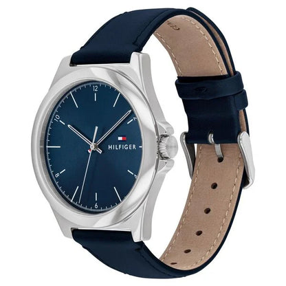 Tommy Hilfiger Analog Blue Dial Blue Color Leather Strap Watch For Men th1710666w