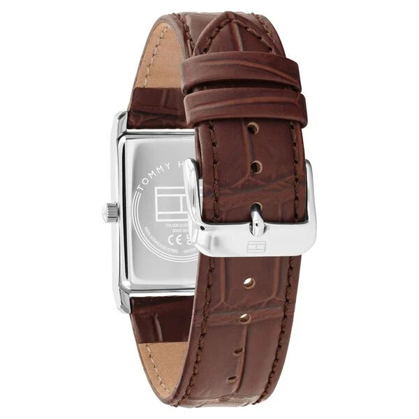Tommy Hilfiger Quartz Analog Blue Dial Brown Leather Strap Watch For Men TH1710771W