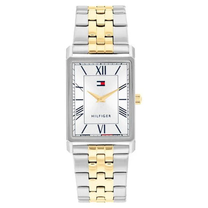 Tommy Hilfiger Quartz Analog Silver Dial Two Toned Stainless Steel Strap Watch For Men TH1710774W