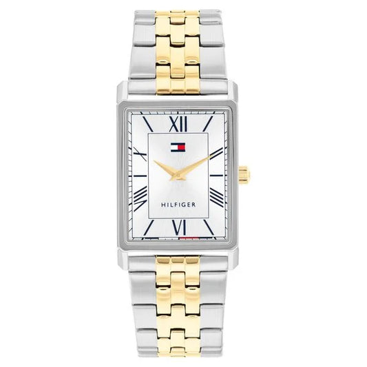 Tommy Hilfiger Quartz Analog Silver Dial Two Toned Stainless Steel Strap Watch For Men TH1710774W