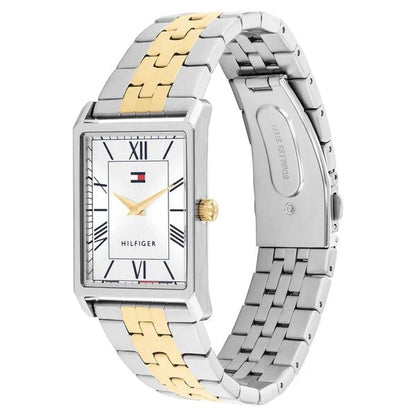 Tommy Hilfiger Quartz Analog Silver Dial Two Toned Stainless Steel Strap Watch For Men TH1710774W