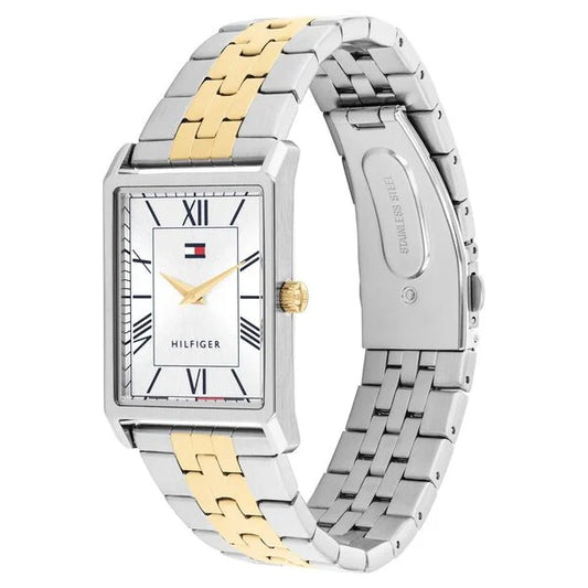 Tommy Hilfiger Quartz Analog Silver Dial Two Toned Stainless Steel Strap Watch For Men TH1710774W