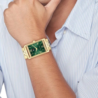 Tommy Hilfiger Quartz Analog Green Dial Golden Stainless Steel Strap Watch For Men TH1710784W