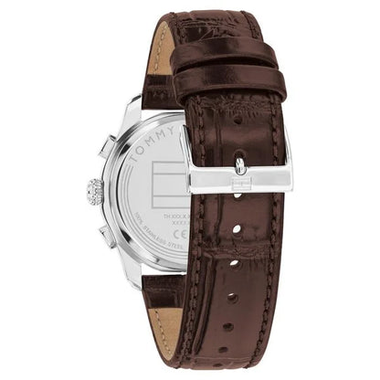 Tommy Hilfiger Quartz Multifunction Black Dial Brown Leather Strap Watch For Men TH1710808W