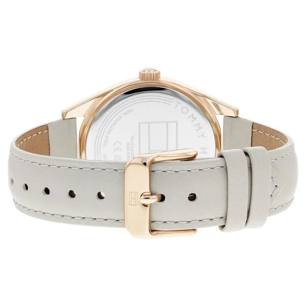 Tommy Hilfiger Quartz Analog with Date Silver Dial Leather Strap Watch for Women ntth1782595