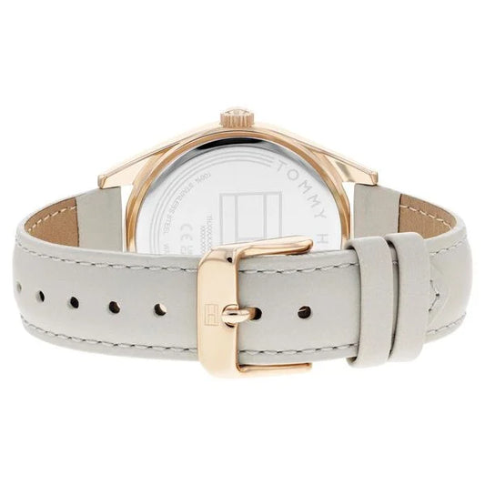 Tommy Hilfiger Quartz Analog with Date Silver Dial Leather Strap Watch for Women ntth1782595