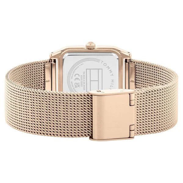 Tommy Hilfiger Grey Dial Golden Stainless Steel Strap Watch for Women