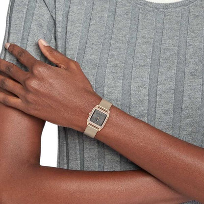 Tommy Hilfiger Grey Dial Golden Stainless Steel Strap Watch for Women