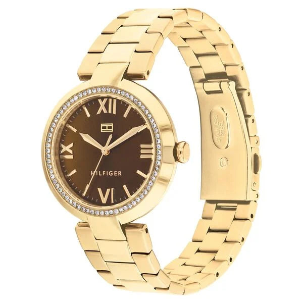 Tommy Hilfiger Quartz Analog Brown dial Stainless Steel Strap Watch for Women ntth1782631