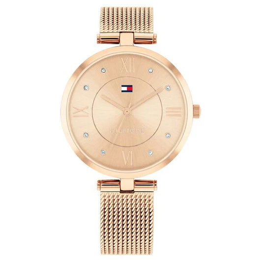 Tommy Hilfiger Quartz Analog Rose Gold Dial Rose Gold Stainless Steel Strap Watch for Women