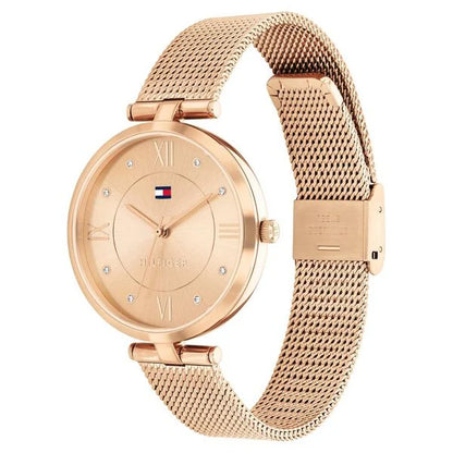 Tommy Hilfiger Quartz Analog Rose Gold Dial Rose Gold Stainless Steel Strap Watch for Women