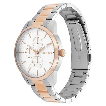 Tommy Hilfiger Quartz Multifunction Silver Dial Two Toned Stainless Steel Strap Watch For Women