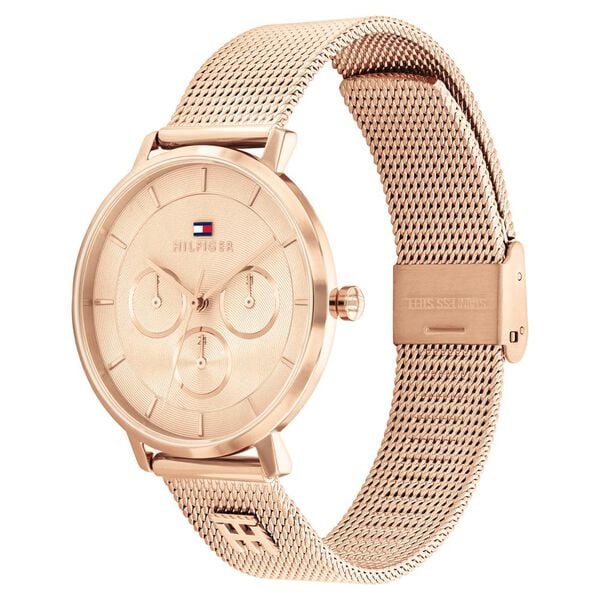 Tommy Hilfiger Quartz Analog Rose Gold Dial Rose Gold Stainless Steel Strap Watch For Women