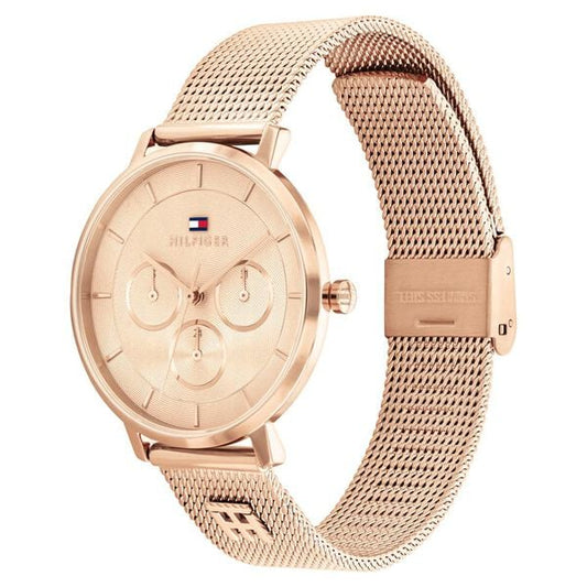 Tommy Hilfiger Quartz Analog Rose Gold Dial Rose Gold Stainless Steel Strap Watch For Women