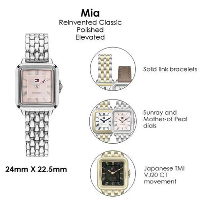 Tommy Hilfiger Quartz Analog White Dial Silver Stainless Steel Strap Watch For Women