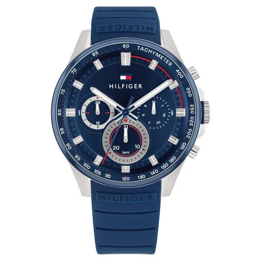Tommy Hilfiger Blue Dial Silicone Strap Watch for Men ntth1791970