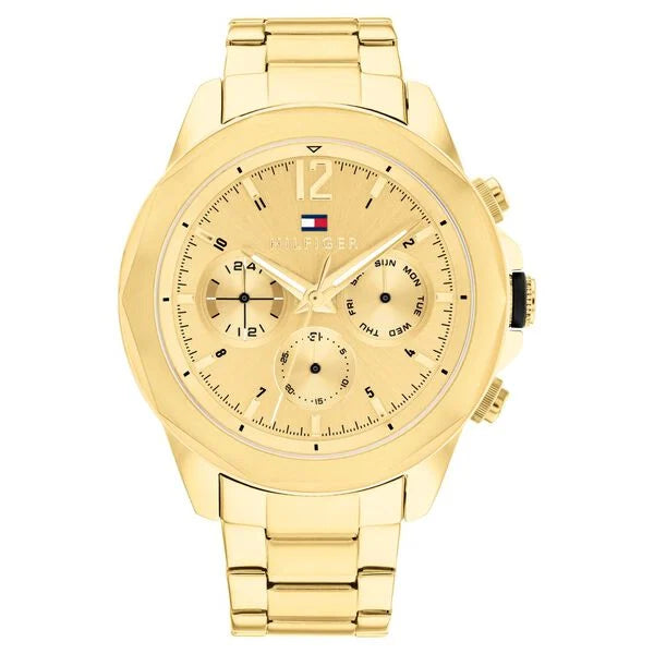 Tommy Hilfiger Gold Dial Golden Stainless Steel Strap Watch for Men ntth1792060