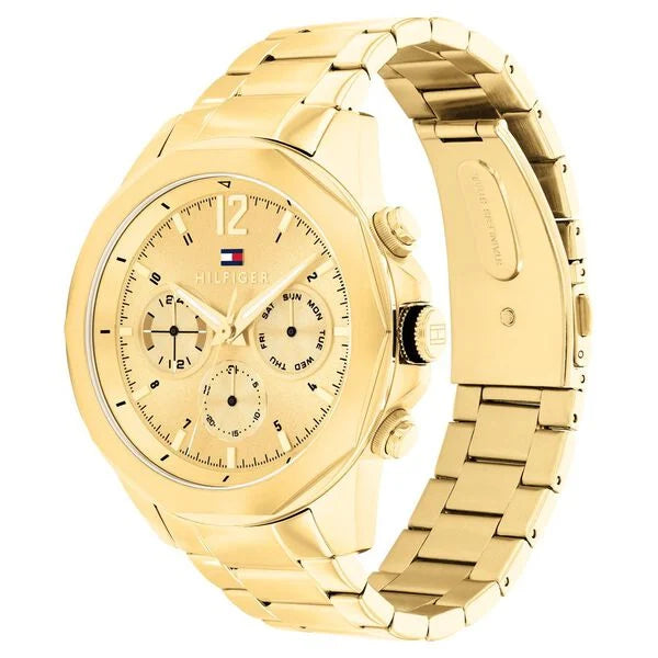 Tommy Hilfiger Gold Dial Golden Stainless Steel Strap Watch for Men ntth1792060
