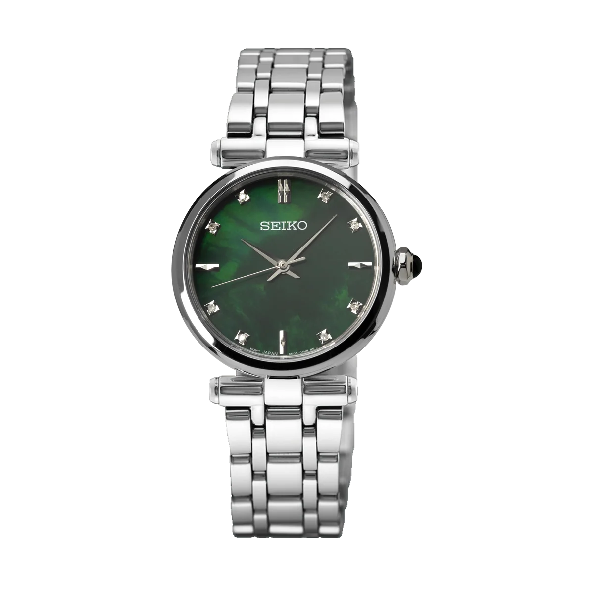 Seiko Ladies Green Mother of Pearl Watch with Diamond Markers - HGH006P1