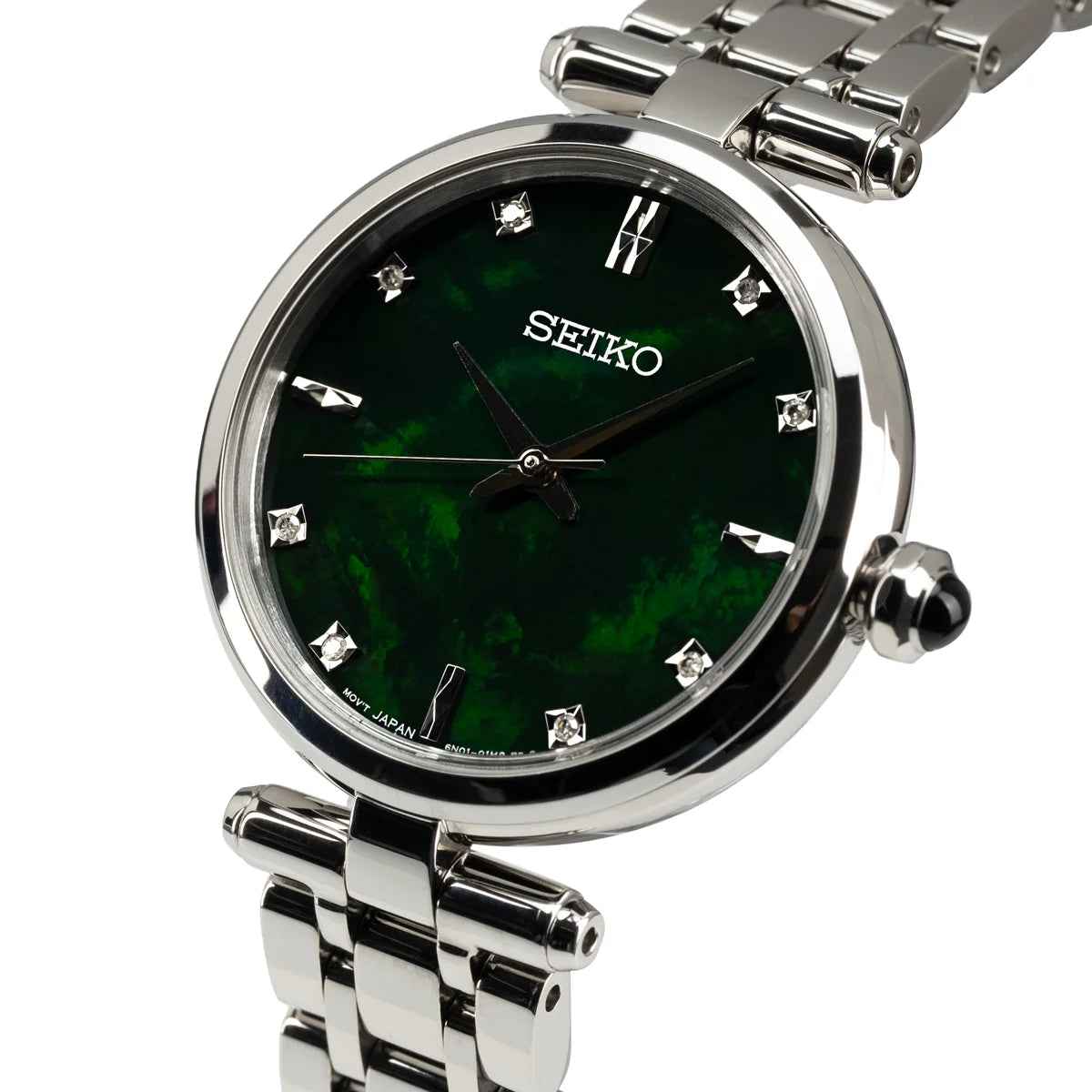 Seiko Ladies Green Mother of Pearl Watch with Diamond Markers - HGH006P1