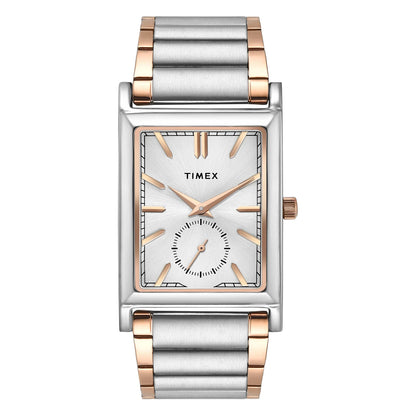 TIMEX Silver Tone Rectangle Dial Analog Men's Watch - TW000L525