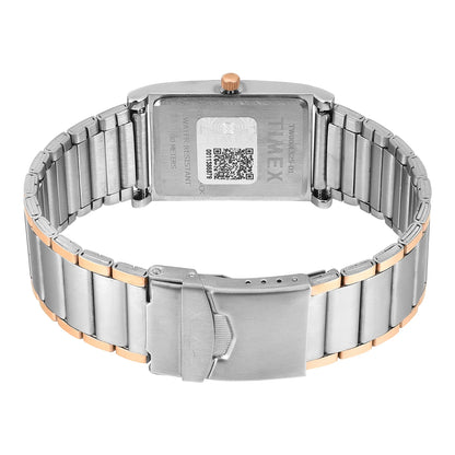 TIMEX Silver Tone Rectangle Dial Analog Men's Watch - TW000L525