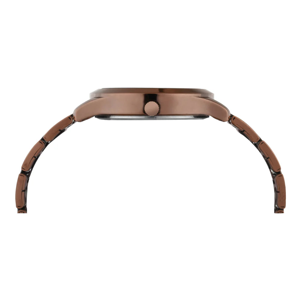 Timex Women Brown Round Multifunction Dial Watch- TW000Q820