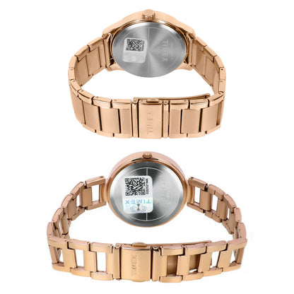 TIMEX Trendline Round 44mm Rose Gold Dial Analog Watch  - For Couple TW00PR266