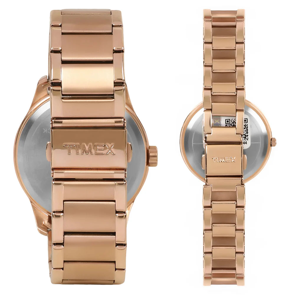 TIMEX Trendline Round 44mm Rose Gold Dial Analog Watch  - For Couple TW00PR266