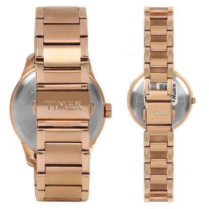 TIMEX Trendline Round 44mm Rose Gold Dial Analog Watch  - For Couple TW00PR266