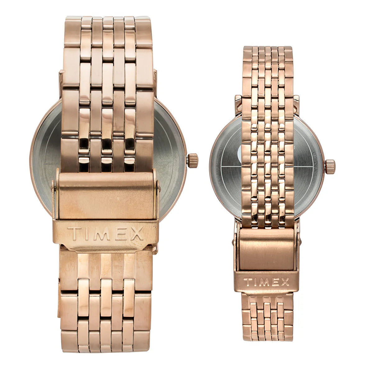 Timex Fashion Couple Quartz Brown Dial Analog Stainless Steel Watch TW00PR328
