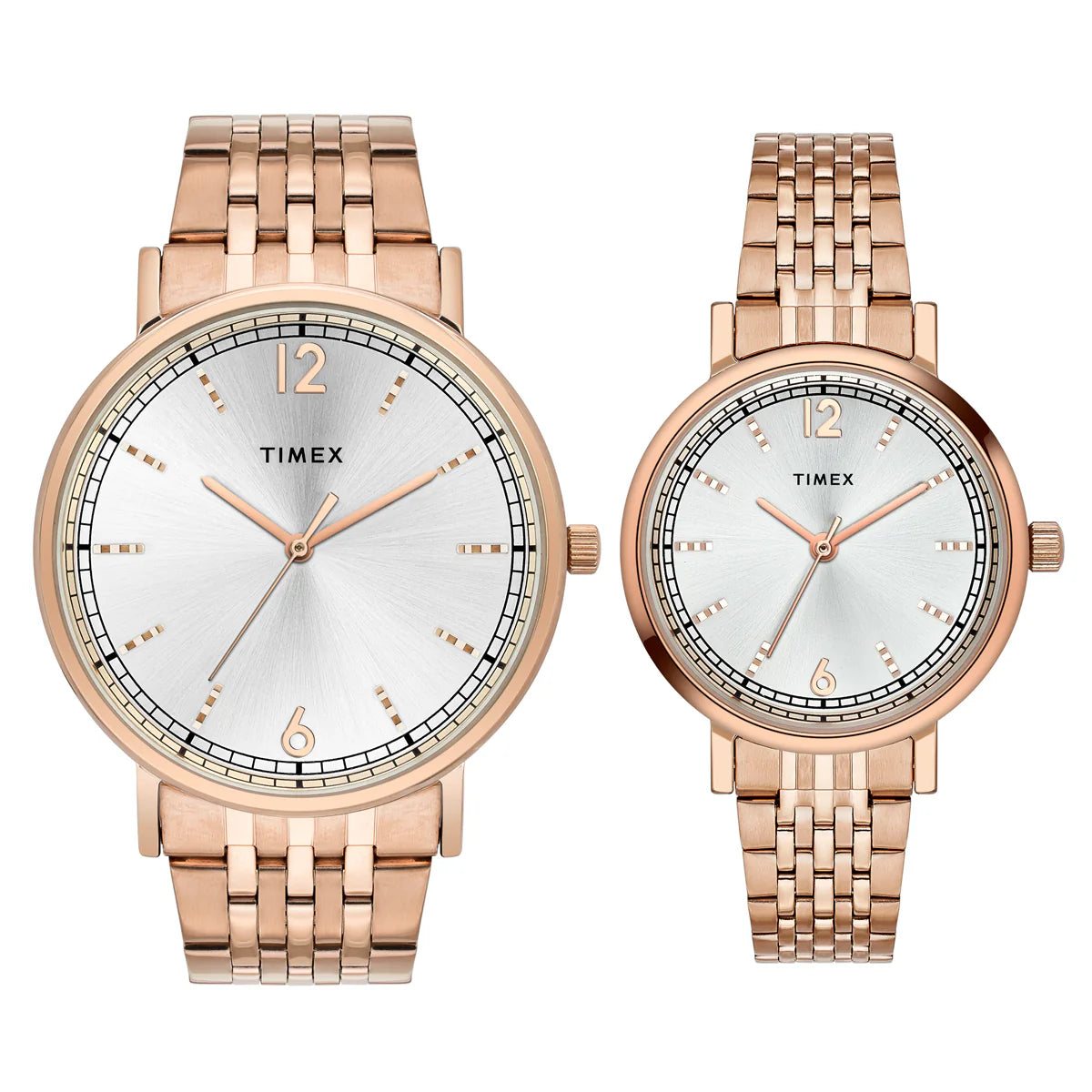 TIMEX Round Silver Dial Analog Pair's Watch - TW00PR338
