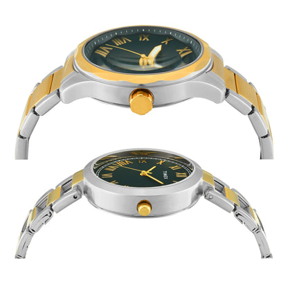 TIMEX Green Round Dial Analog Pair's Watch - TW00PR340