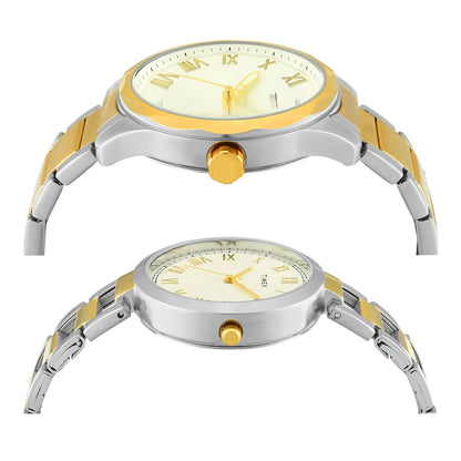 TIMEX Tan Round Dial Analog Pair's Watch - TW00PR341