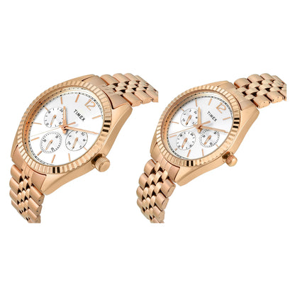 Trendline Couple Quartz Silver Dial Multi-Function Stainless Steel Watch TW00PR346