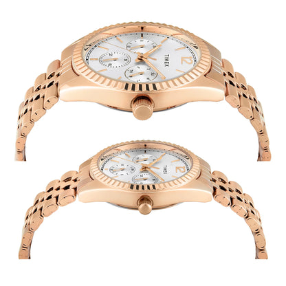 Trendline Couple Quartz Silver Dial Multi-Function Stainless Steel Watch TW00PR346