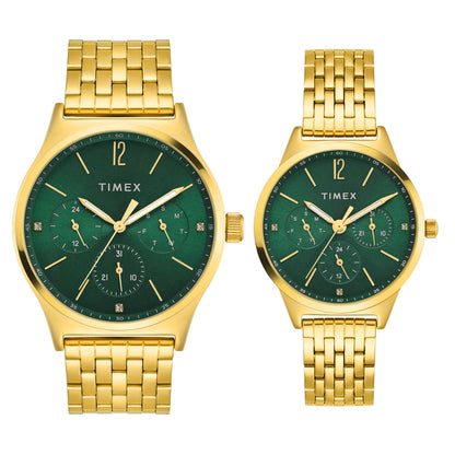 TIMEX Trendline Round 42mm Green Dial Analog Watch  - For Couple TW00PR348