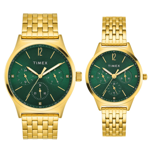TIMEX Trendline Round 42mm Green Dial Analog Watch  - For Couple TW00PR348