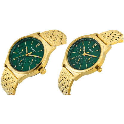 TIMEX Trendline Round 42mm Green Dial Analog Watch  - For Couple TW00PR348