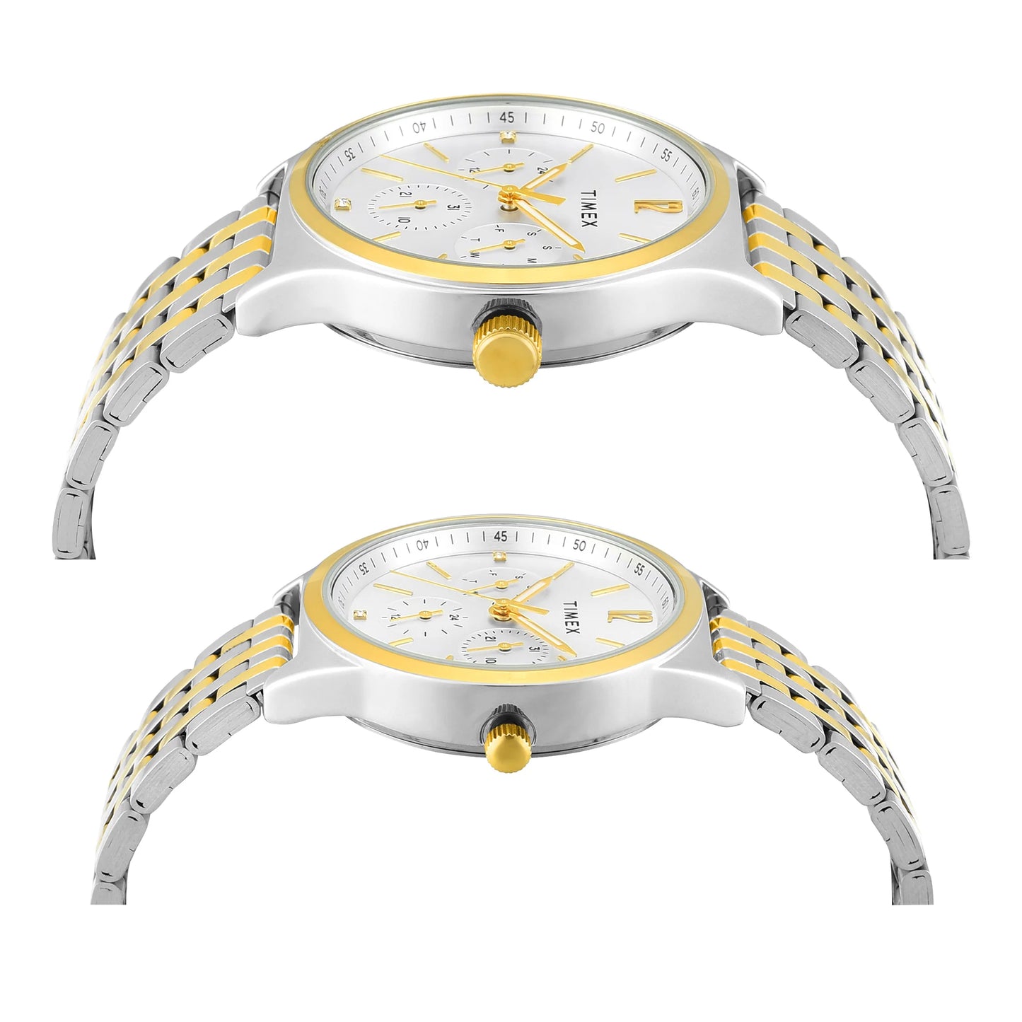 TIMEX Trendline Silver Round Dial Analog Pair's Watch - TW00PR350