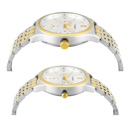 TIMEX Trendline Silver Round Dial Analog Pair's Watch - TW00PR350