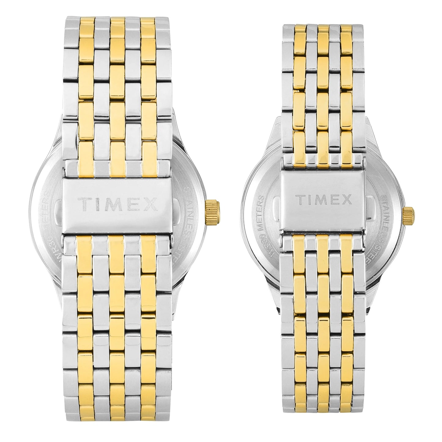 TIMEX Trendline Silver Round Dial Analog Pair's Watch - TW00PR350