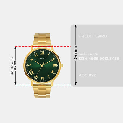 Trendline Men Quartz Green Dial Analog Stainless Steel Watch TW0TG8024