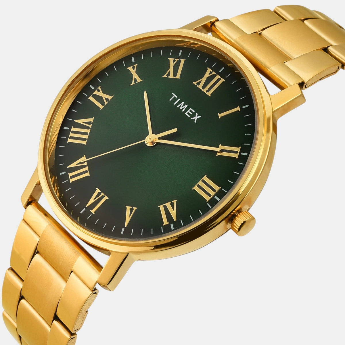 Trendline Men Quartz Green Dial Analog Stainless Steel Watch TW0TG8024