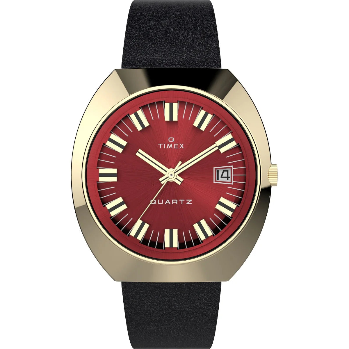 Q Timex 1972 Reissue 43x39mm Leather Strap Watch - TW2V25400U9