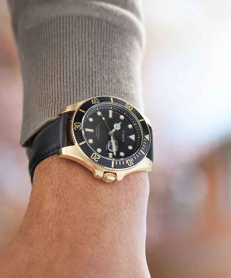 TIMEX Harborside Coast 43mm Leather Strap Watch - TW2V42200UJ