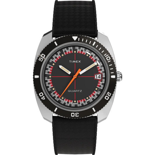Q Timex Reissue 1971 Velocity 36mm Synthetic Rubber Strap Watch - TW2W22400U9